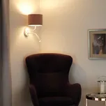 Duolla Válečkové nástěnné svítidlo, Soro, bílá/růžová, světlo na čtení bílá, růžová 1 x 15 W E27 + 1 x 6 W G9 - Doprava zdarma