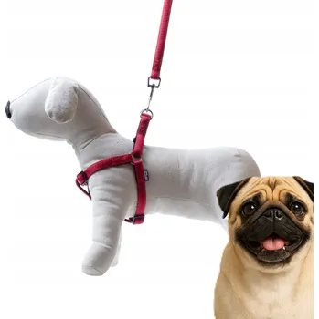 Postroj pro psa Vodítko + postroj Soft Style Happet červená M 1.5 cm