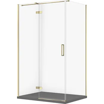 CERSANIT Set obdélníkový sprchový kout JOTA levý 120x90 zlatý, sprchová vanička TAKO SLIM šedá matná S601-411