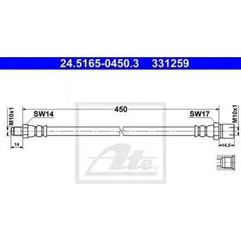 Brzdová hadice ATE 24.5165-0450.3 Brzdová hadice