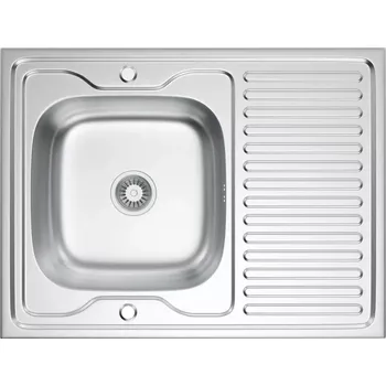 Nerezový dřez VELAZO - Jednouhlíkový dřez 80 × 60 s mikrodekorem a sifonem VELAZ8060DN