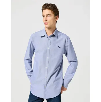 Pánská noční košile Pánská košile WRANGLER LS SHIRT OXFORD BLUE 112350481 Velikost: L Tričko zdarma při nákupu nad 3000,-!