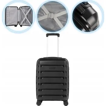 Cestovní kufr KADVA Cayes 42 l 55x38,5x21 cm PŘÍRUČNÍ KABINOVÝ KUFR NA KOLEČKÁCH TVRDÝ