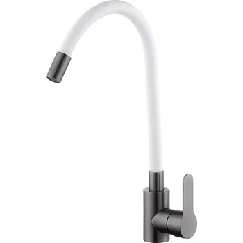 Vodovodní baterie VELAZO - Kuchyňská baterie s flexibilním výtokem bílá / grafit VELAZ8105BW