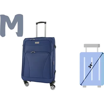 ORLACS 6004 Cestovní kufr sada – modrá barva | 360° kolečka | Textilní materiál Velikost: Střední (M)