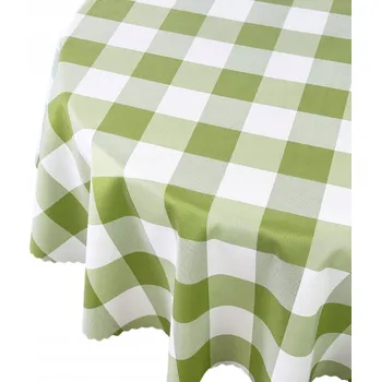 ubrus Ubrus Odolný Skvrnám Dekorativní Alice Kostkovaný Zelený Kulatý prům. 150 cm