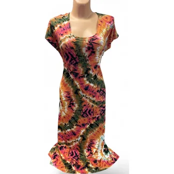 Dámské šaty Šaty OLASA, Barva Oranžová, Velikost XL 44, Materiál 96% Viskoza 4% Lycra