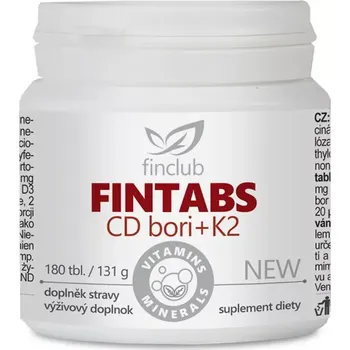 Fin Fintabs CD bori + K2 NEW- pevné kosti, 180 tbl (pro pevné kosti v každém věku-nově s vitamínem K2)