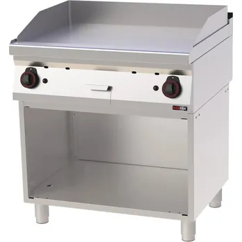 Kuchyňský gril Grilovací deska 80x51 plynová chromovaná hladká s podestavbou |