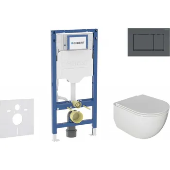 GEBERIT - Duofix Set předstěnové instalace, klozetu Oudee a sedátka softclose, tlačítko Sigma30, matná černá/černá SANI11CA5104B