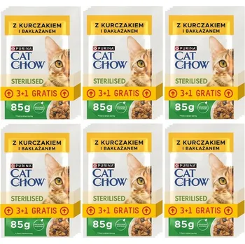 Krmivo pro kočku Krmivo pro kočky PURINA Cat Chow s kuřecím masem a lilkem v omáčce 85 g x 24 g