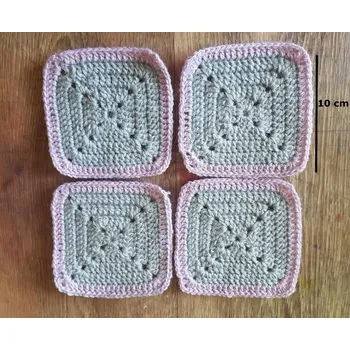 Svíčka Háčkovaná sada 4 ks podložek - šedé se světle fialovým