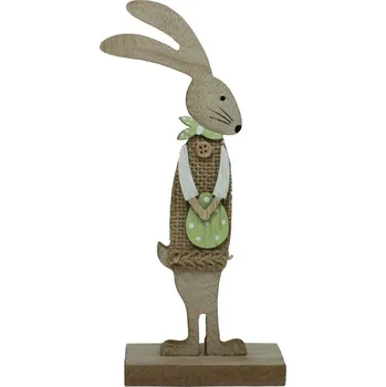 Velikonoční dekorace Dekorace dřevěná zajíc s vajíčkem 21cm 4000033