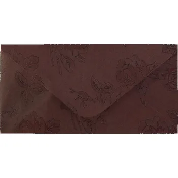Obálka Obálka DL 112x219 mm metal.s ražbou, Hnědá