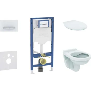 GEBERIT - Duofix Set předstěnové instalace, klozetu Alpha a sedátka, tlačítko Sigma50, alpská bílá SANI11CD3131