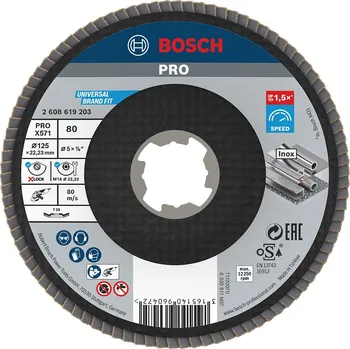 Brusný kotouč BOSCH Lamelový brusný kotouč PRO X571, lomené provedení, 125 mm, G80, X-Lock 2608619203 free_store_pickup