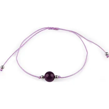 Náramek Náramek shamballa minerální korálek Varianta: 4 ametyst, Balení: 1 ks