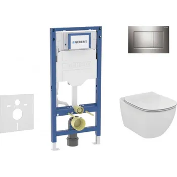 Klozet GEBERIT - Duofix Set předstěnové instalace, klozetu Tesi a sedátka, tlačítko Sigma30, chrom SANI11CD1121