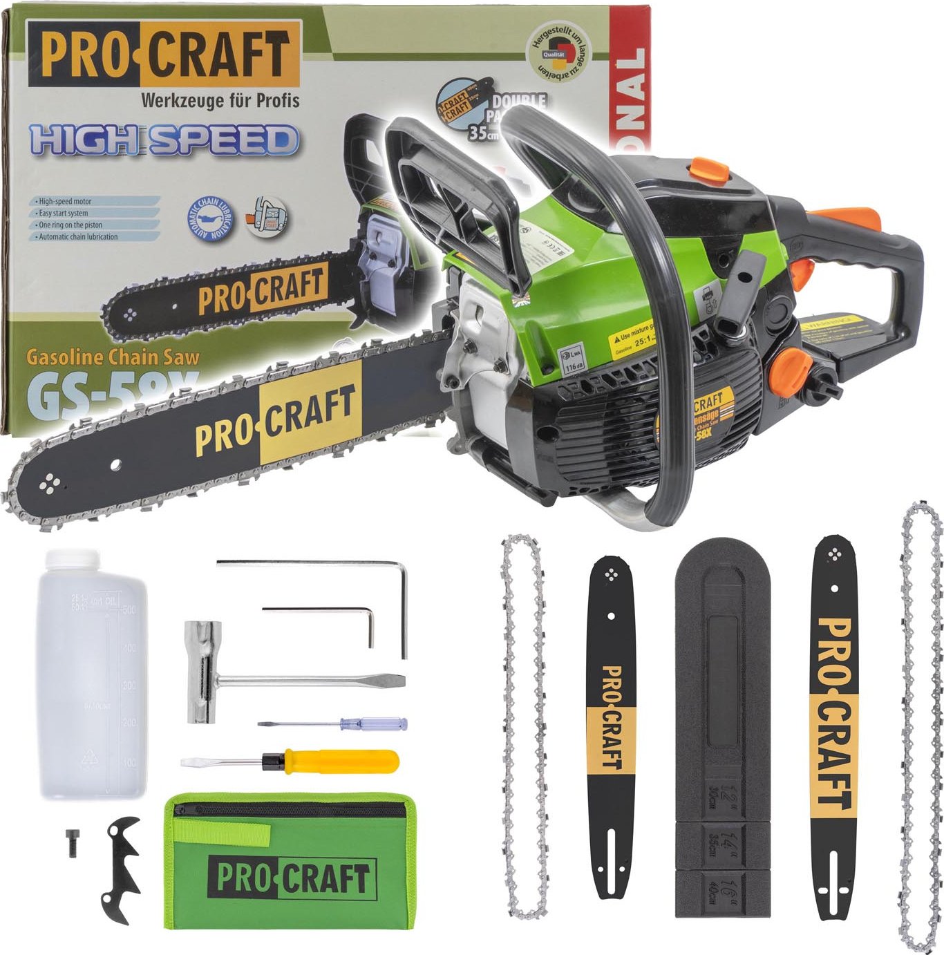 Benzínová řetězová pila Procraft GS-58X | GS-58X