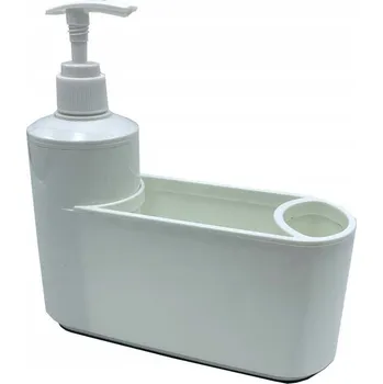 Dávkovač mýdla DÁVKOVAČ PROSTŘEDKU NA MYTÍ NÁDOBÍ S NÁDOBOU, BÍLÝ