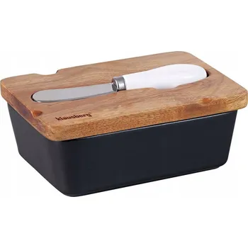 Máslenka PORCELÁNOVÁ MÁSLENKA S NOŽEM KLAUSBERG KB-7784 ČERNÁ