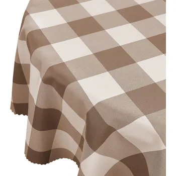 ubrus Ubrus Odolný Skvrnám Dekorativní Alice Kostka Hnědý Kulatý prům. 80 cm