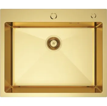 Nerezový dřez Zlatý ocelový dřez s jedním dřezem 60 x 50 cm, Velazo VELAZ6050G