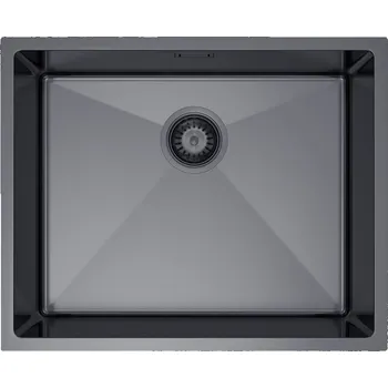 Nerezový dřez Jednokomorový ocelový dřez 54 x 44 cm PVD grafit, Velazo VELAZ5444B