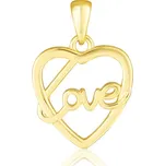 JVD Dámský stříbrný pozlacený přívěsek srdce pro štěstí SVLP1410XH2GO00