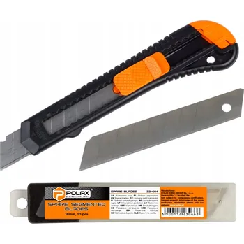 Pracovní nůž SADA ŘEZACÍCH NŮŽ NA TAPETY 18mm S LÁMACÍ ČEPELÍ TAPECIAK PLUS 10 NÁHRADNÍCH ČEPELÍ