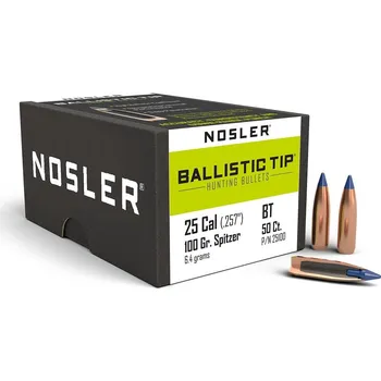 Příslušenství pro sportovní střelbu Střely Nosler Ballistic Tip Hunting 25 Cal, dia .257, 100grs (50 ks)