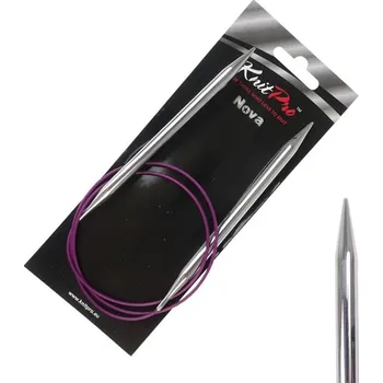 Nástroj na niť a příze Kulaté kovové jehlice Nova Metal 80 cm 7 mm