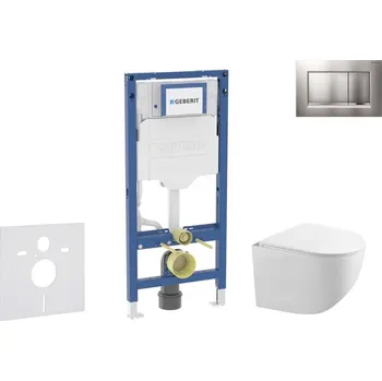 Klozet GEBERIT - Duofix Set předstěnové instalace, klozetu Gaia a sedátka softclose, tlačítko Sigma30, chrom mat/chrom SANI11CA1128B