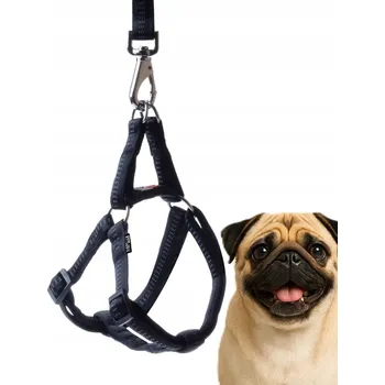 Postroj pro psa Postroj Soft Style Happet černý reflexní M 1.5cm