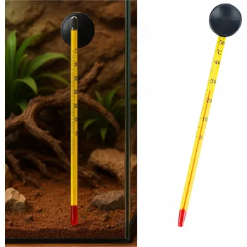 TEPLOMĚR DO AKVÁRIA SKLENĚNÝ NA SKLO S PŘÍSAVKOU – PŘESNÉ MĚŘENÍ