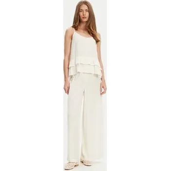 Dámské kalhoty United Colors Of Benetton Kalhoty z materiálu 4VW95F00C Écru Relaxed Fit S