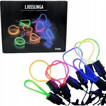 Vánoční dekorace Girlanda s neonovými světly 8,5 m, 8 neonů, barevná dekorace do zahrady i domů, IP44