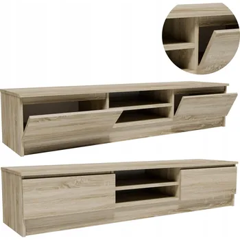 Televizní stolek TV stolek 2D1P160SON sonoma 160 cm velký stolek pod televizi komoda regál