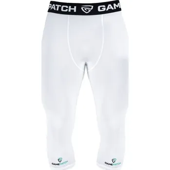 Dámské legíny Kompresní unisex legíny GAMEPATCH COMPRESSION TIGHTS 3/4 L Bílá, Černá