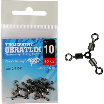 Giants fishing Trojcestný bratlík Three-way Rolling Swivel no.12/7kg/10ks
