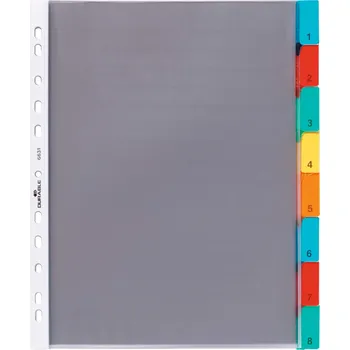Archivační box DURABLE 6631, Rozdružovač s 8 barevnými rozlišovači, transparentní