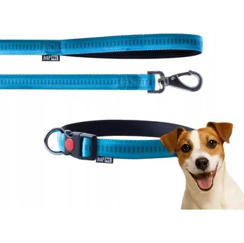 Obojek pro psa Vodítko + obojek pro psa Soft Style Happet tyrkysová M 1.5 cm