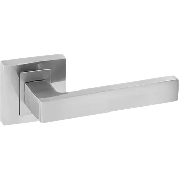 Dveřní kování Kuchinox Klika QUBIK II hranatá rozeta - satina - (komplet 2 ks)