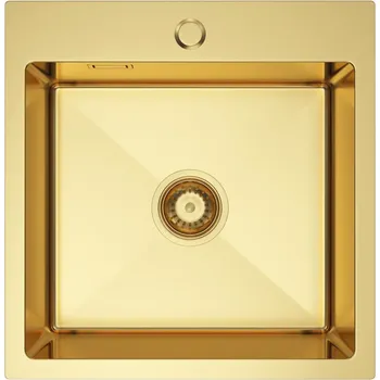 Nerezový dřez Zlatý ocelový dřez s jednou mísou 46 x 45 cm, Velazo VELAZ4645G