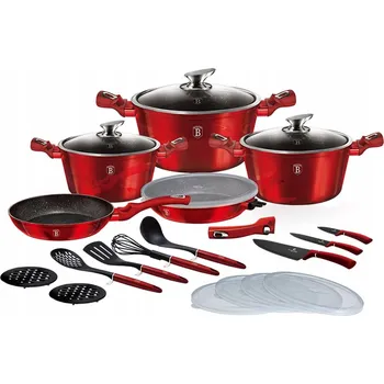 Sada nádobí Berlinger Haus 02596BURGUNDY METALLIV hliníková Sada hrnců 8 dílů