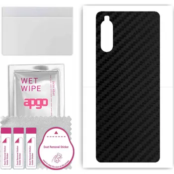 Pouzdro na mobilní telefon Fólie / Ochranná fólie s texturou karbonu na ZÁDA pro Sony Xperia 10 II - Barva: Karbon