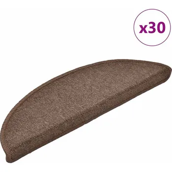 Nášlap na schod vidaXL Schodové rohože 30 ks 56 x 17 x 3 cm kávově hnědé, půlkulaté