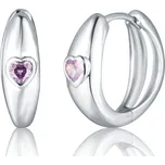 JVD Dámské kruhové stříbrné náušnice se zirkony SVLE0848SH2F100