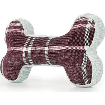 Hračka pro psa Plyšová Hračka pro psa Happet - Látková kost Happet, červená kostkovaná, velikost S