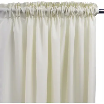 Obraz Závěsy do obýváku NA PÁSCE 140x385 ECRU PANAMA NA MÍRU